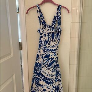 Banana Republic Factory White and blue Printed Women’s Sundress
